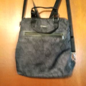 Baggallini Womens Backpack, Dark Grey Python Print